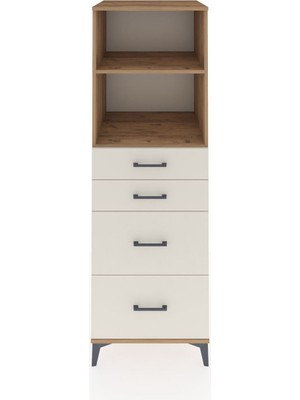 Kronos Dolap 2 Raflı 4 Çekmeceli 60X59X182 Çam-Aytaşı