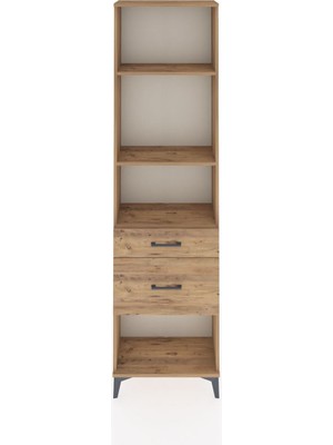 Arges Dolap 3 Raflı 2 Çekmeceli 60X30X221 Çam-Çam