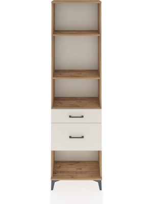 Arges Dolap 3 Raflı 2 Çekmeceli 60X30X221 Çam-Aytaşı