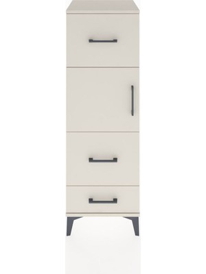 Hyperion Dolap Tek Raflı 3 Çekmeceli Tek Kapaklı 44X44X134 Aytaşı-Aytaşı