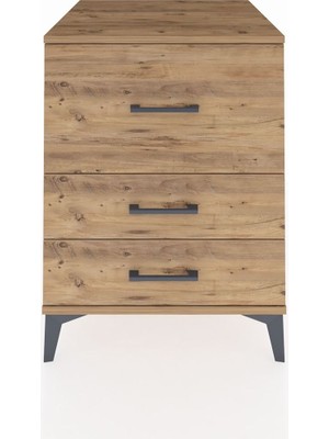 Kronos Komodin 3 Çekmeceli 60X59X80 Çam-Çam