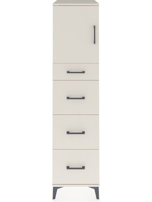 Kronos Dolap Tek Raflı 4 Çekmeceli Tek Kapaklı 44X59X182 Aytaşı-Aytaşı