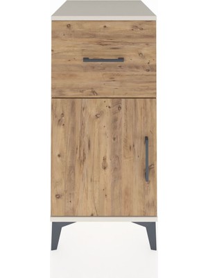 Kronos Komodin Tek Raflı Tek Çekmeceli Tek Kapaklı 44X59X96 Aytaşı-Çam