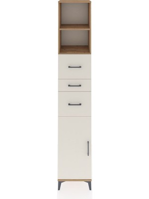 Hyperion Dolap 3 Raflı 3 Çekmeceli Tek Kapaklı 44X44X243 Çam-Aytaşı
