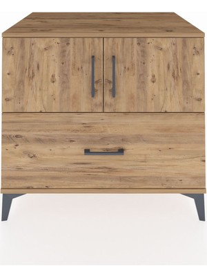 Kronos Şifonyer 2 Raflı Tek Çekmeceli 2 Kapaklı 88X59X80 Çam-Çam