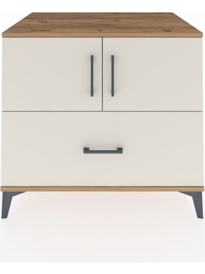 Kronos Şifonyer 2 Raflı Tek Çekmeceli 2 Kapaklı 88X59X80 Çam-Aytaşı
