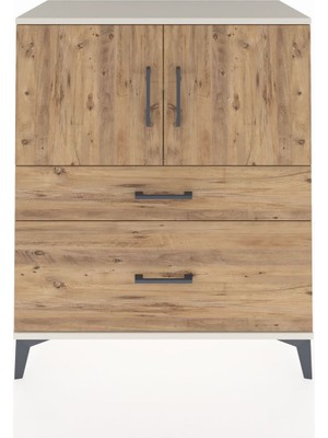 Hyperion Şifonyer 2 Raflı 2 Çekmeceli 2 Kapaklı 88X44X106 Aytaşı-Çam