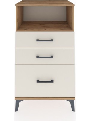 Hyperion Komodin Tek Raflı 3 Çekmeceli 60X44X106 Çam-Aytaşı
