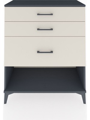 Hyperion Şifonyer 3 Çekmeceli 88X44X106 Antrasit-Aytaşı