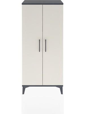 Arges Dolap 2 Raflı 2 Kapaklı 60X30X134 Antrasit-Aytaşı
