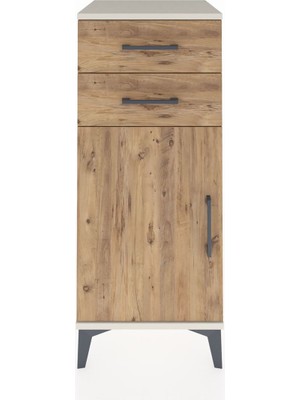 Hyperion Komodin Tek Raflı 2 Çekmeceli Tek Kapaklı 44X44X106 Aytaşı-Çam
