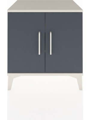 Hyperion Komodin 2 Raflı 2 Kapaklı 60X44X64 Aytaşı-Antrasit