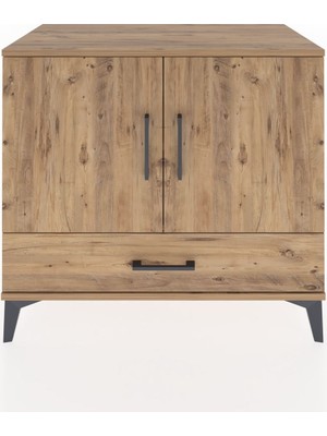 Hyperion Şifonyer 2 Raflı Tek Çekmeceli 2 Kapaklı 88X44X80 Çam-Çam