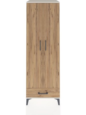 Kronos Dolap 4 Raflı Tek Çekmeceli 2 Kapaklı 60X59X182 Aytaşı-Çam