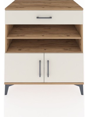Kronos Şifonyer 3 Raflı Tek Çekmeceli 2 Kapaklı 88X59X96 Çam-Aytaşı