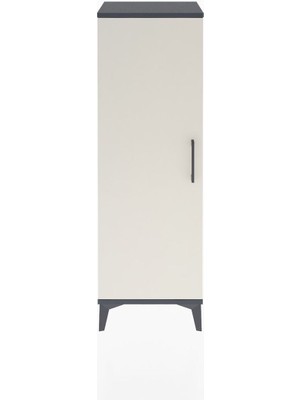 Arges Dolap Tek Kapaklı Tek Askılı 44X30X134 Antrasit-Aytaşı