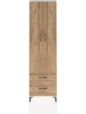 Arges Dolap 4 Raflı 2 Çekmeceli 2 Kapaklı 60X30X221 Aytaşı-Çam