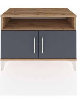 Hyperion Şifonyer 2 Raflı 2 Kapaklı 88X44X64 Çam-Antrasit