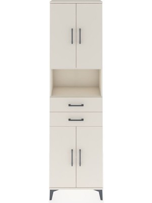 Arges Dolap 4 Raflı 2 Çekmeceli 4 Kapaklı 60X30X221 Aytaşı-Aytaşı