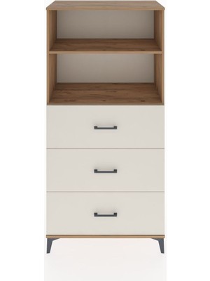 Hyperion Dolap 2 Raflı 3 Çekmeceli 88X44X182 Çam-Aytaşı