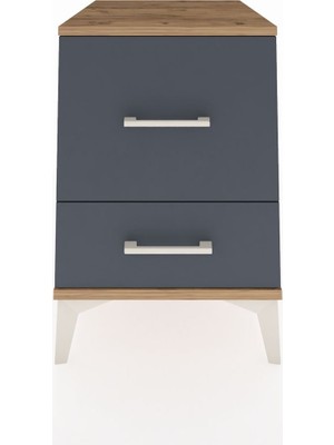Kronos Komodin 2 Çekmeceli 44X59X64 Çam-Antrasit