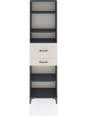 Arges Dolap 4 Raflı 2 Çekmeceli 60X30X221 Antrasit-Aytaşı