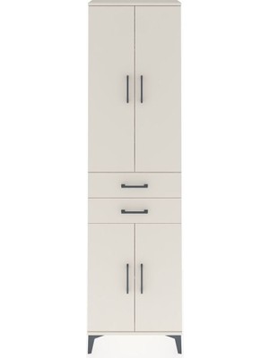 Arges Dolap 3 Raflı 2 Çekmeceli Tek Askılı 60X30X221 Aytaşı-Aytaşı