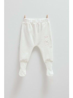 Cute Rabbıt Çoraplı Bebek Pantolon - Caramell  - APK1484 - Ekru - 1 - 3 Ay - APK1484-EKRU-1 - 3 Ay Ekru