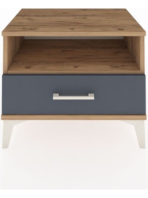 Hyperion Komodin Tek Raflı Tek Çekmeceli 60X44X48 Çam-Antrasit