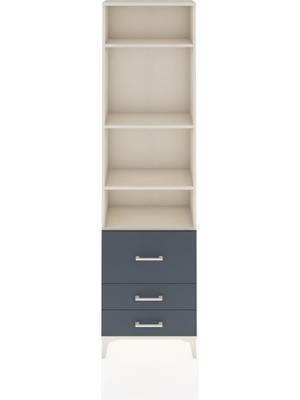 Arges Dolap 4 Raflı 3 Çekmeceli 60X30X221 Aytaşı-Antrasit