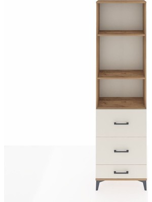 Arges Dolap 3 Raflı 3 Çekmeceli 60X30X221 Çam-Aytaşı