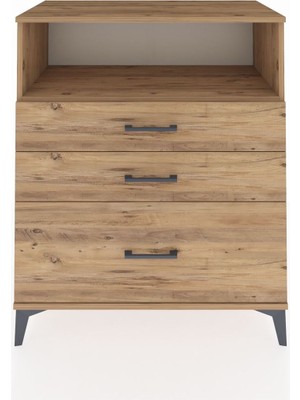 Hyperion Şifonyer Tek Raflı 3 Çekmeceli 88X44X106 Çam-Çam