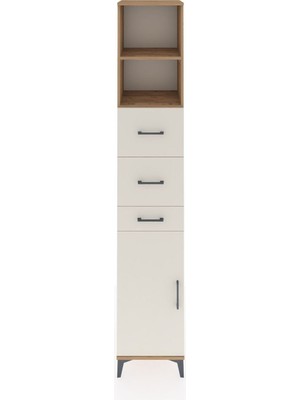 Hyperion Dolap 3 Raflı 3 Çekmeceli Tek Kapaklı 44X44X243 Çam-Aytaşı