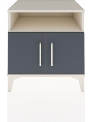 Hyperion Komodin 2 Raflı 2 Kapaklı 60X44X64 Aytaşı-Antrasit