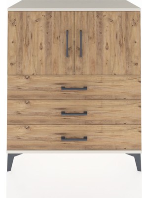 Hyperion Şifonyer 2 Raflı 3 Çekmeceli 2 Kapaklı 88X44X106 Aytaşı-Çam
