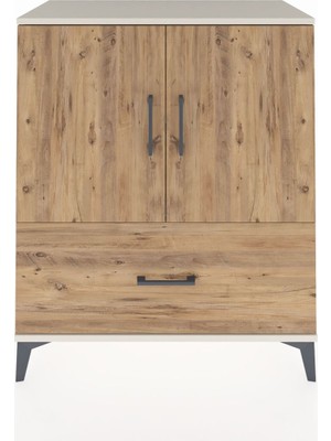 Hyperion Şifonyer 2 Raflı Tek Çekmeceli 2 Kapaklı 88X44X106 Aytaşı-Çam