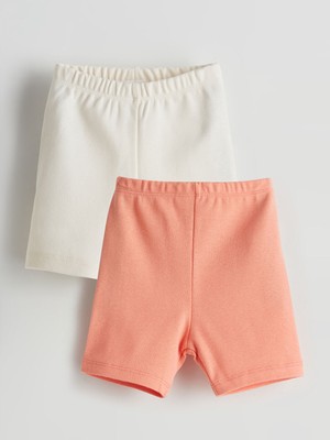 Lc Waikiki Yeni Sezon Beli Lastikli Kız Bebek Şort Tayt 2'li