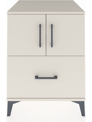 Kronos Komodin 2 Raflı Tek Çekmeceli 2 Kapaklı 60X59X80 Aytaşı-Aytaşı