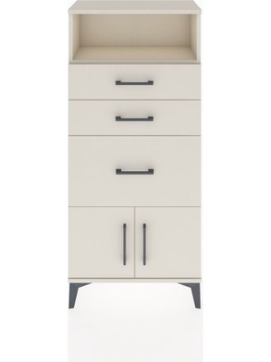 Hyperion Dolap Tek Raflı 3 Çekmeceli 2 Kapaklı 60X44X134 Aytaşı-Aytaşı