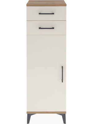 Arges Dolap 2 Raflı 2 Çekmeceli Tek Kapaklı 44X30X134 Çam-Aytaşı