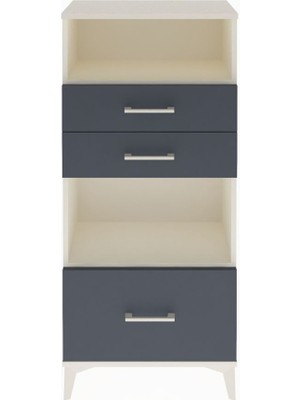 Arges Dolap 2 Raflı 3 Çekmeceli 60X30X134 Aytaşı-Antrasit