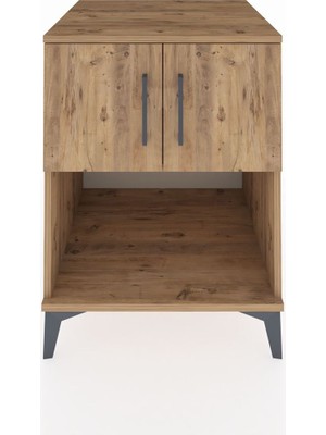 Kronos Komodin 2 Raflı 2 Kapaklı 60X59X80 Çam-Çam