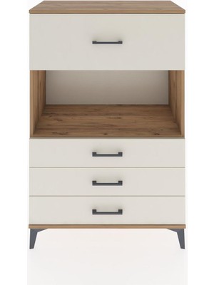 Hyperion Dolap Tek Raflı 4 Çekmeceli 88X44X134 Çam-Aytaşı