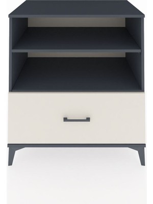 Kronos Şifonyer 2 Raflı Tek Çekmeceli 88X59X96 Antrasit-Aytaşı