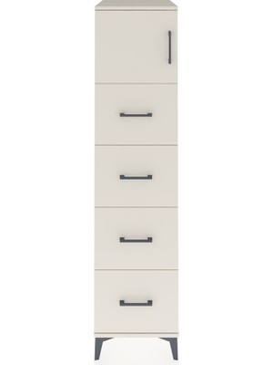 Kronos Dolap Tek Raflı 4 Çekmeceli Tek Kapaklı 44X59X182 Aytaşı-Aytaşı
