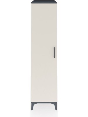 Kronos Dolap 4 Raflı Tek Kapaklı 44X59X182 Antrasit-Aytaşı