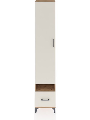 Hyperion Dolap 6 Raflı Tek Çekmeceli Tek Kapaklı 44X44X243 Çam-Aytaşı