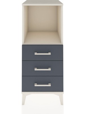Hyperion Komodin Tek Raflı 3 Çekmeceli 44X44X106 Aytaşı-Antrasit
