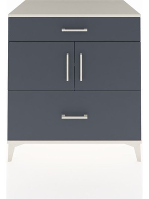 Kronos Şifonyer 2 Raflı 2 Çekmeceli 2 Kapaklı 88X59X96 Aytaşı-Antrasit