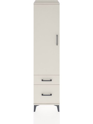 Hyperion Dolap 4 Raflı 2 Çekmeceli Tek Kapaklı 44X44X182 Aytaşı-Aytaşı